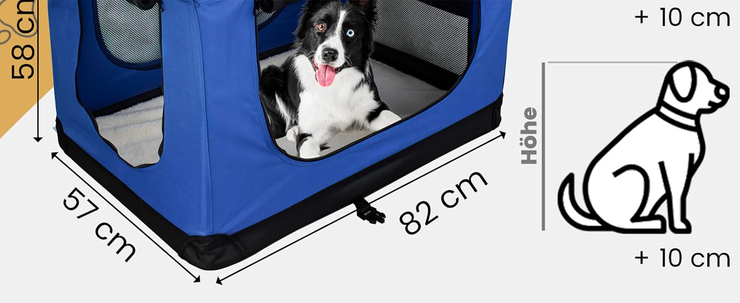 Складана переносна сумка-бокс для собак та котів Petigi XL (82x57x58 см) - блакитна