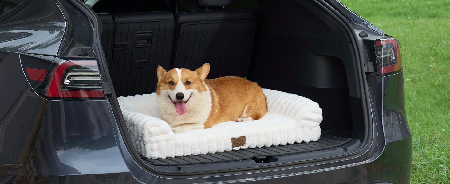 Ортопедичне ліжко для собак XL з штучного хутра, 110x80x17 см, сіре. Знімне, миється, водонепроникне, антиковзаюче.