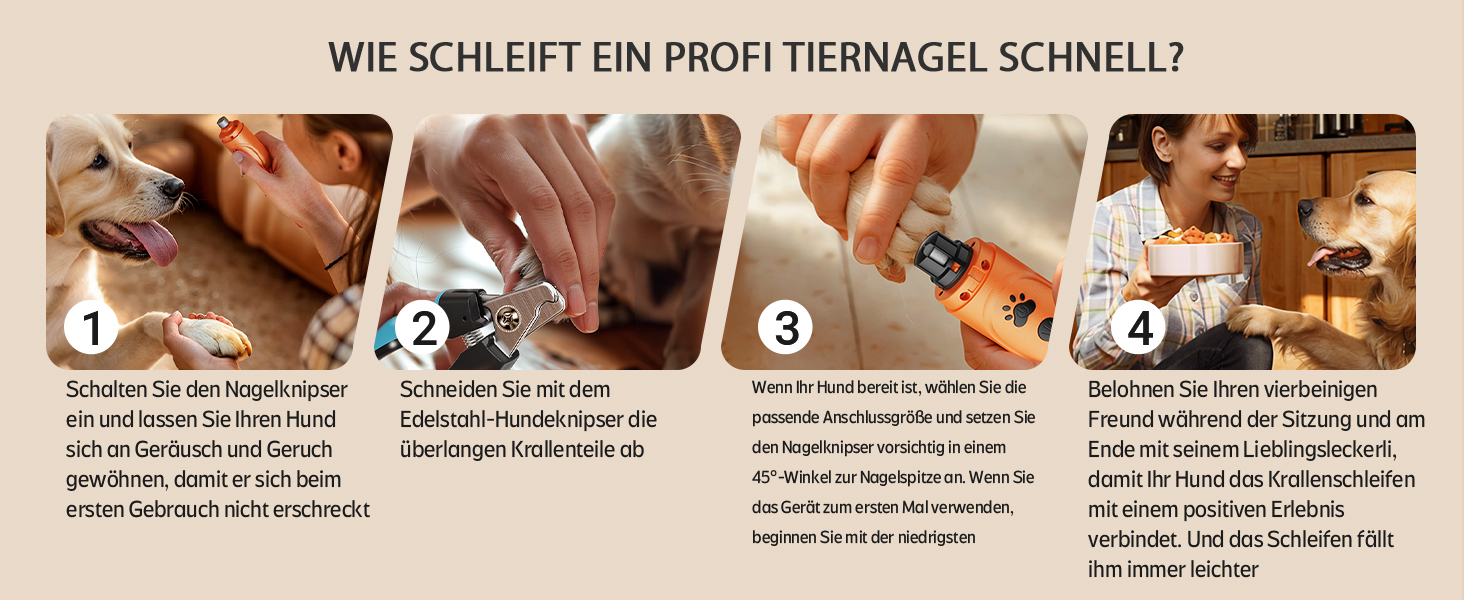 Електричний точилка для кігтів собак YABIFE, 3 швидкості, синій