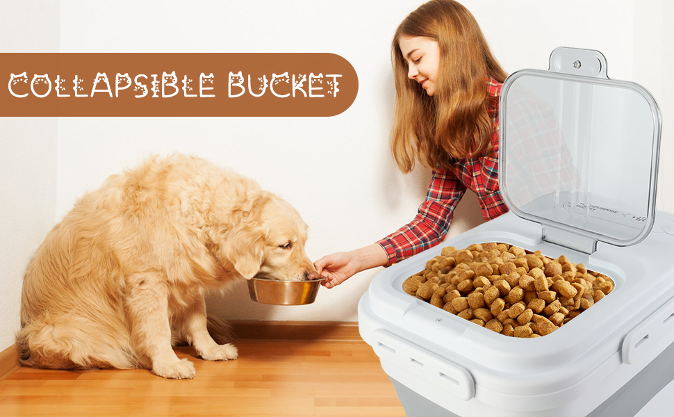 Контейнер для корму для собак RoxNvm, 12.5 кг, з кришкою та ложкою, сірий