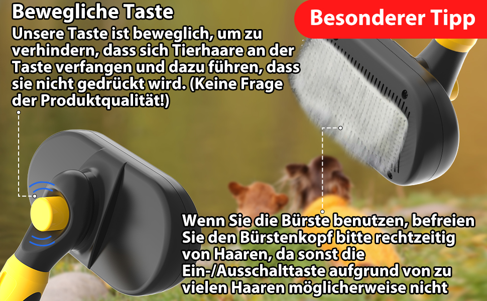 Двостороння щітка для грумінгу тварин 2-в-1: щітка для вичісування шерсті та гребінець для собак та котів (жовта)
