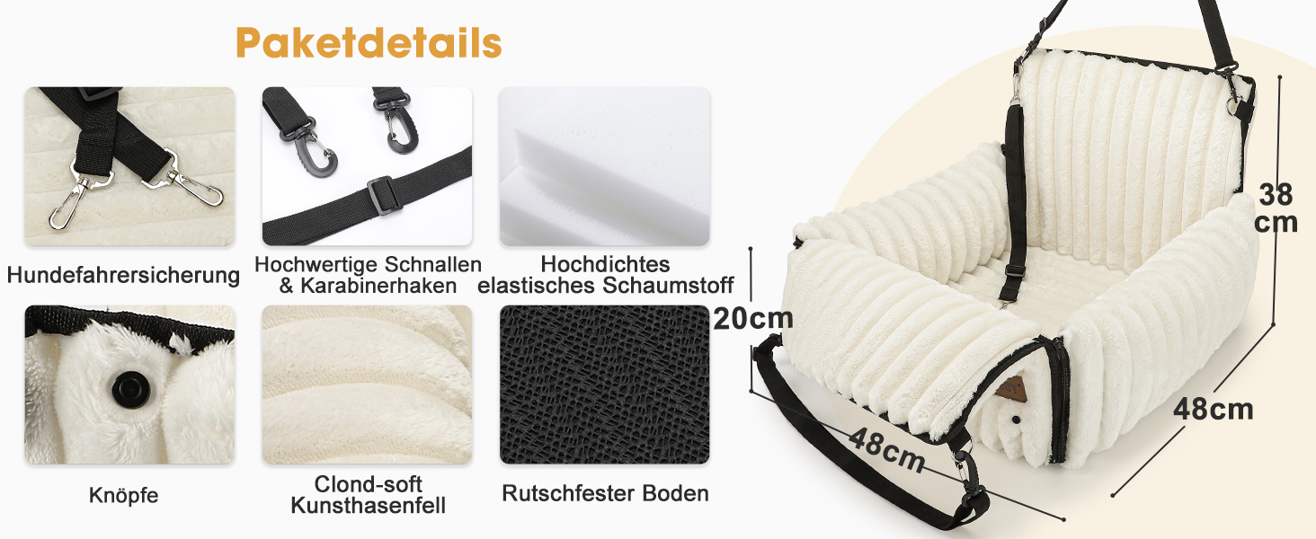 Автомобільне ліжко для собак MIXJOY: комфортне місце на задньому/передньому сидінні, сіре (бежеве)