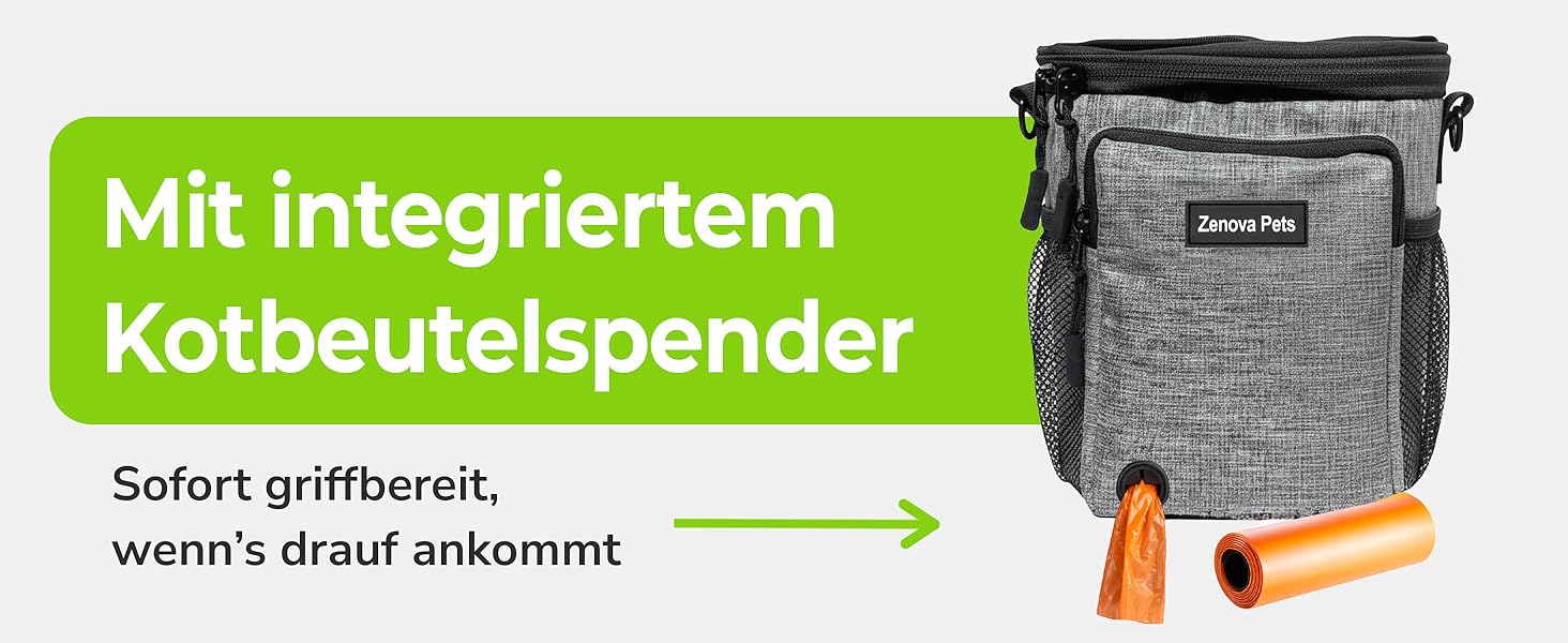 Сумка для ласощів для собак – практична сумка для тренувань з додатковим поясом – сумка для корму для собак, сумка для тренувань та прогулянок – міцна, водостійка сумка для ласощів для собак для подорожей
