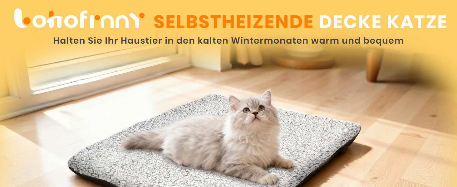 Самовідіюча ковдра для котів та собак, тепла підстилка для тварин, без електроенергії, 115x70 см