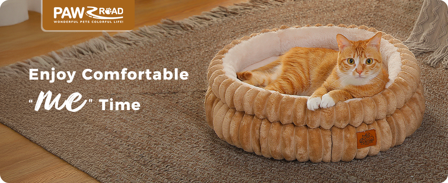 Килимок для кота PAWZ Road, м'який, круглий, сірий, 51x51x20 см