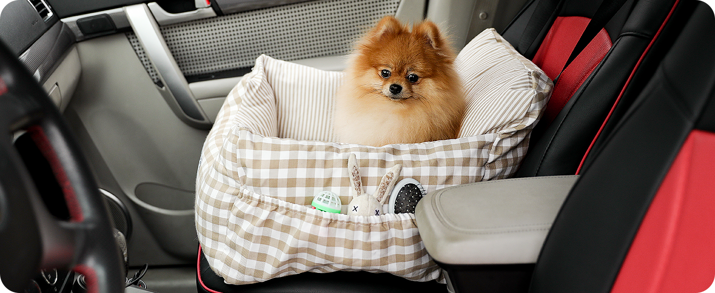 Автокрісло для собак Petpela з безпечним ременем, м'яке, водонепроникне, антиковзаюче - для малих та середніх собак (сірий)