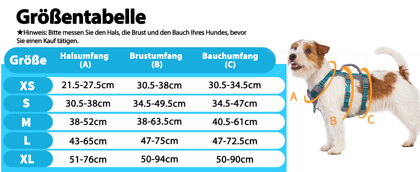 Нашийник-шлейка Huntboo для собак, анти-випадковий вихід, для панічних собак, світловідбиваючий нашийник з ручкою, регульований (S, 1 шт., блакитно-зелений)