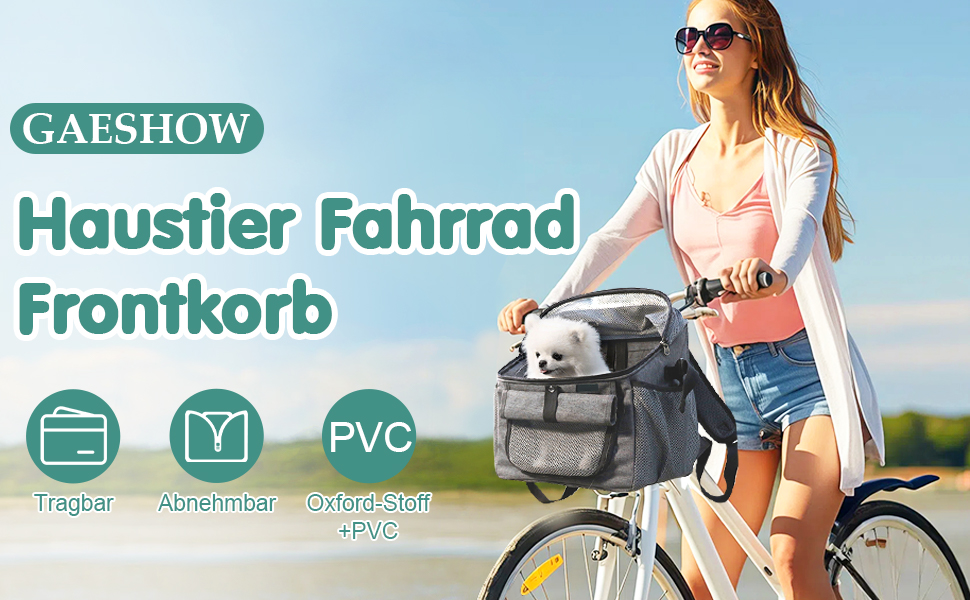 Фahrradtasche GAESHOW для тварин: знімний велосипедний кошик для собак, котів, з м'яким знімним сидінням, для кемпінгу та відпочинку на природі