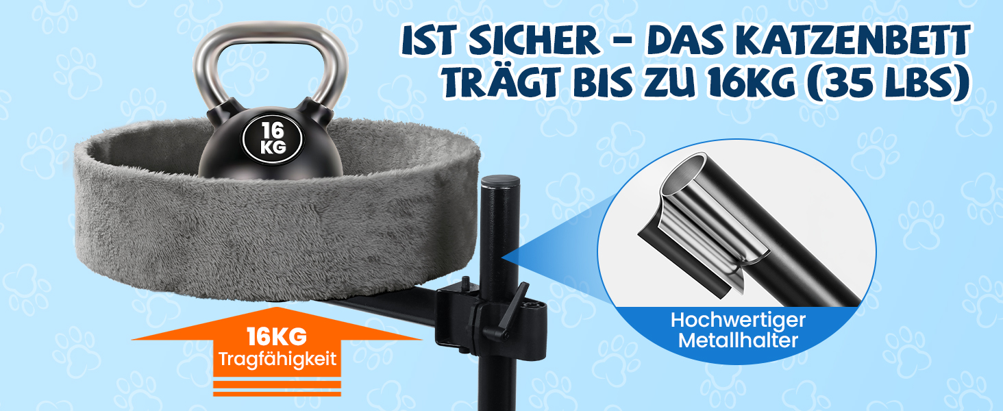 BSWAY Лежанка для кота на стіл - без свердління, 360° обертання, регульована висота. Підвищена котяча лежанка над столом. Тримає кошеня/кота близько, робочий простір чистий. (Темно-сірий, XL)