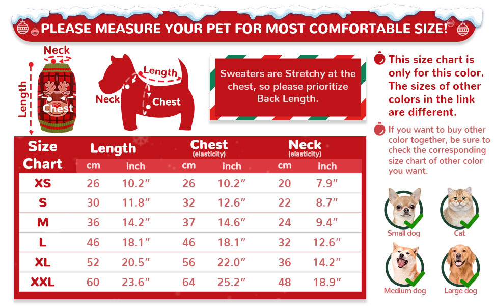 Теплий святковий пуловер для собак з отвором для шлейки, червоний в клітинку, олень. Підходить для малих, середніх та великих собак, котів. Ідеальний для осені та зими.