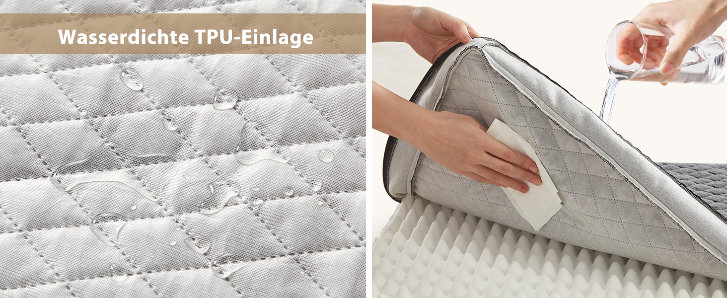 Ортопедичне ліжко для собак JOEJOY, 61x43x9 см, сіре - м'яке, з неслизьким дном