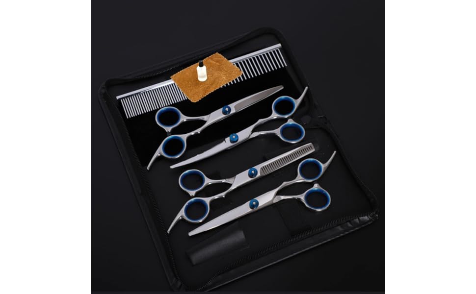 Набір професійних ножиць для грумінгу домашніх тварин 6 дюймів, нержавіюча сталь, для собак та котів