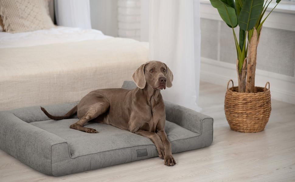 Собаче ліжко Sofi Grosse - м'яке, миється, з поліуретану, для собак середніх та маленьких порід (XXL, 130x100 см, коричневе)