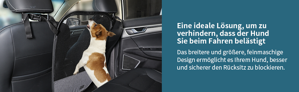 Автомобільна сітка-перегородка для собак Petsfit - універсальна, з сумкою для зберігання та регульованим тросом