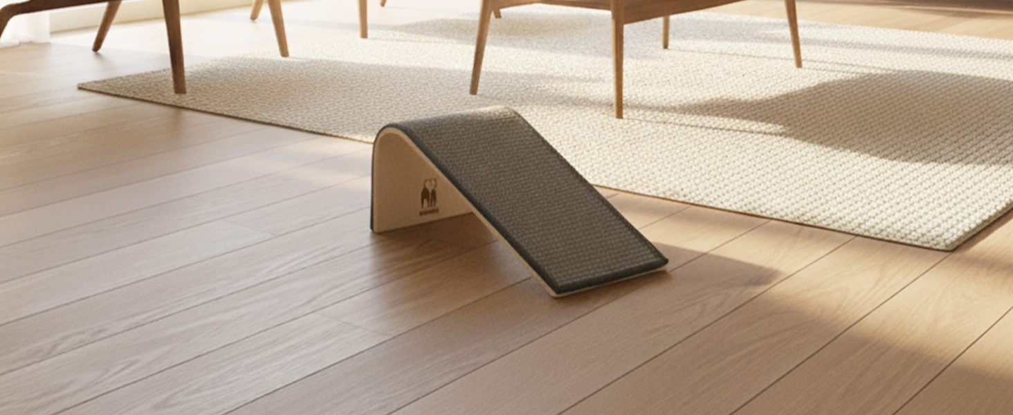 Котячий когтетоп Petrebels Design: дерев'яний когтетоп з сизалевим килимком, сірий, 38 x 23 x 23 см