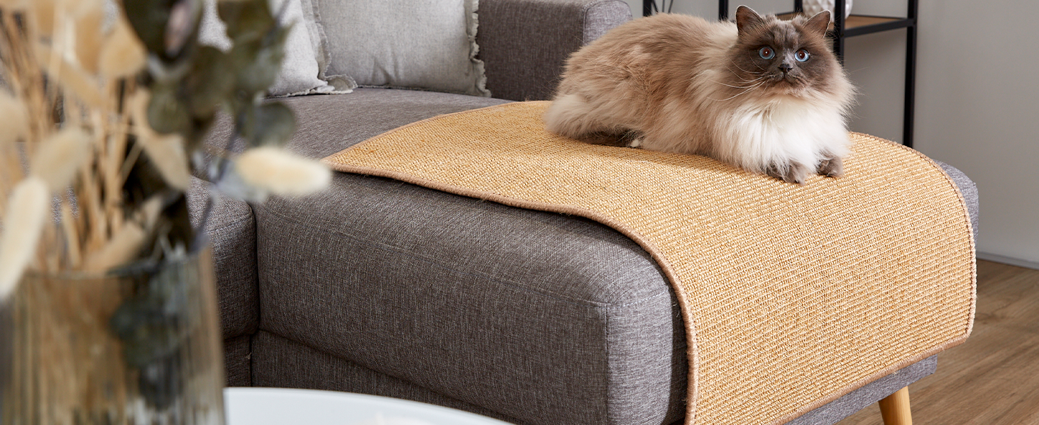 Килимок для котів з сизалю 60x80 см - міцний, натуральний, бежевий