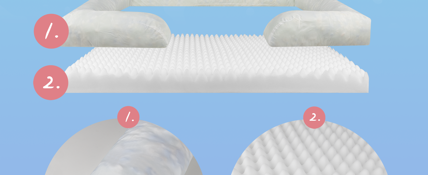 Ортопедичне собаче ліжко Normani для великих, середніх та маленьких собак - м'яке ліжко-диван з високим бортиком, колір бежевий, розмір 60x80x16 см