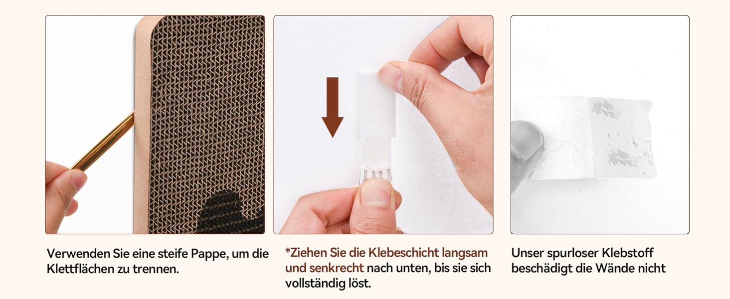 Котячий дряпак для стіни AUSCAT з коробкою, 7 шт. Картон для дряпання котів, захист стін та меблів, 37 x 24 см, дизайн Панда