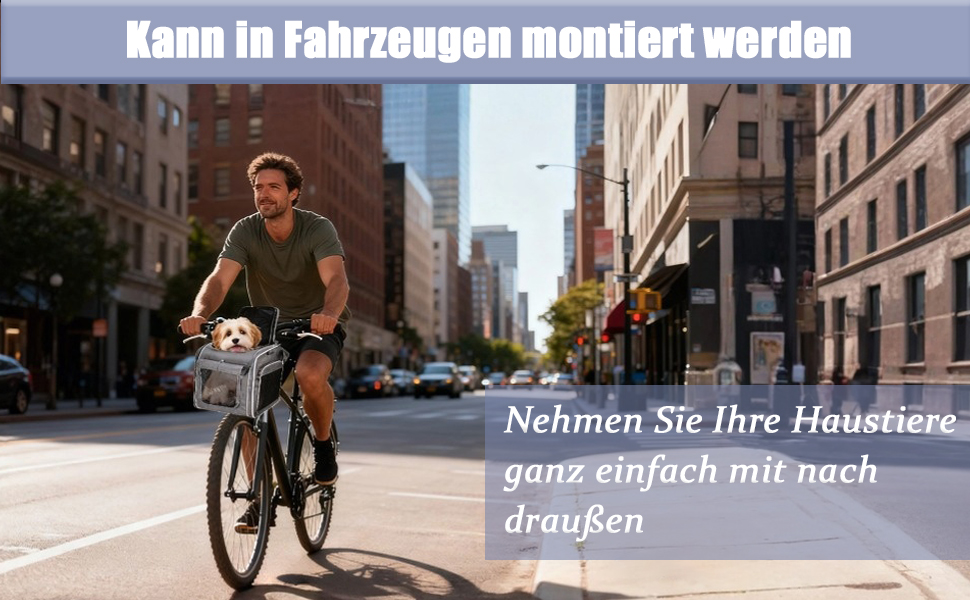 Корзина для собак на велосипед Cnwinu, передня, розширювана, складна, з 4 дверцятами та сітковими вікнами, для маленьких та середніх собак та котів