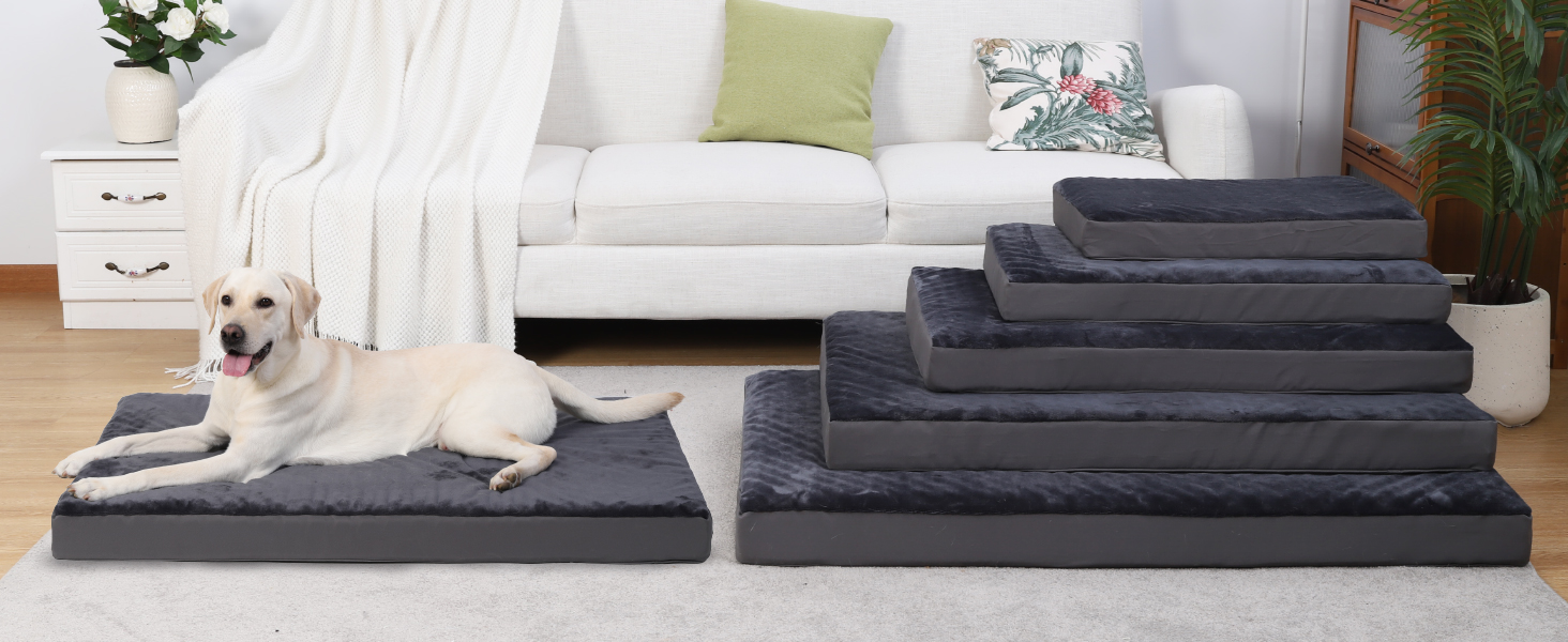 Ортопедичне ліжко для собак Favodormir, велике та середнє, 91x69x7 см, сіре, водонепроникне, для дому та вулиці