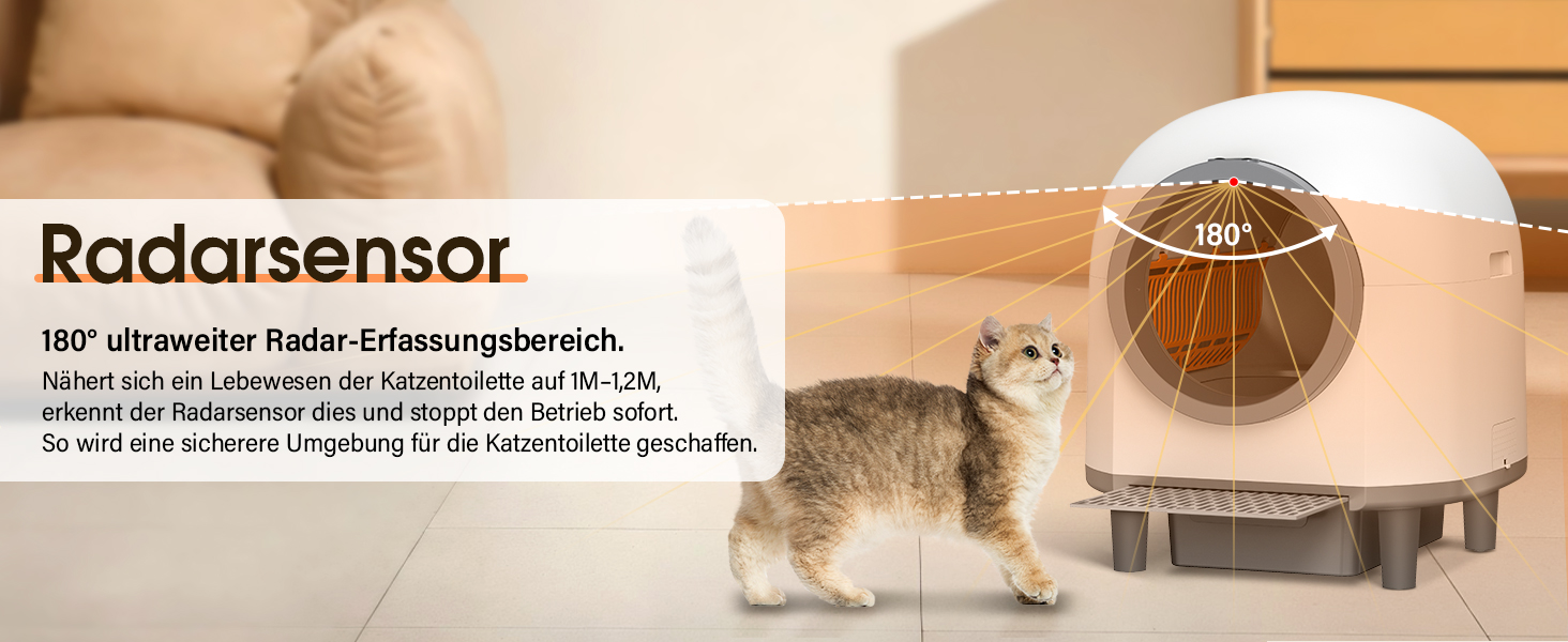 Автоматичний туалет для котів XXL, 80 л, самоочищення, керування через додаток, датчики безпеки, нейтралізація запаху, система безпечного зупинення, білий