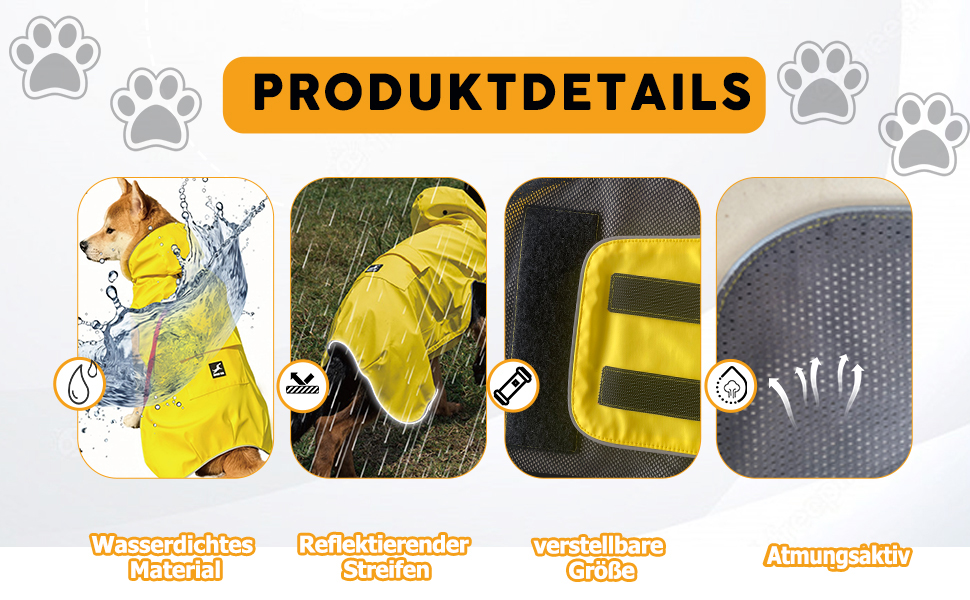 Дощовик для собак, м'який та зручний, з відбиваючими елементами, регульований, легкий в одяганні, отвір для повідка, розміри S - XXXXXL (Рожевий, M)