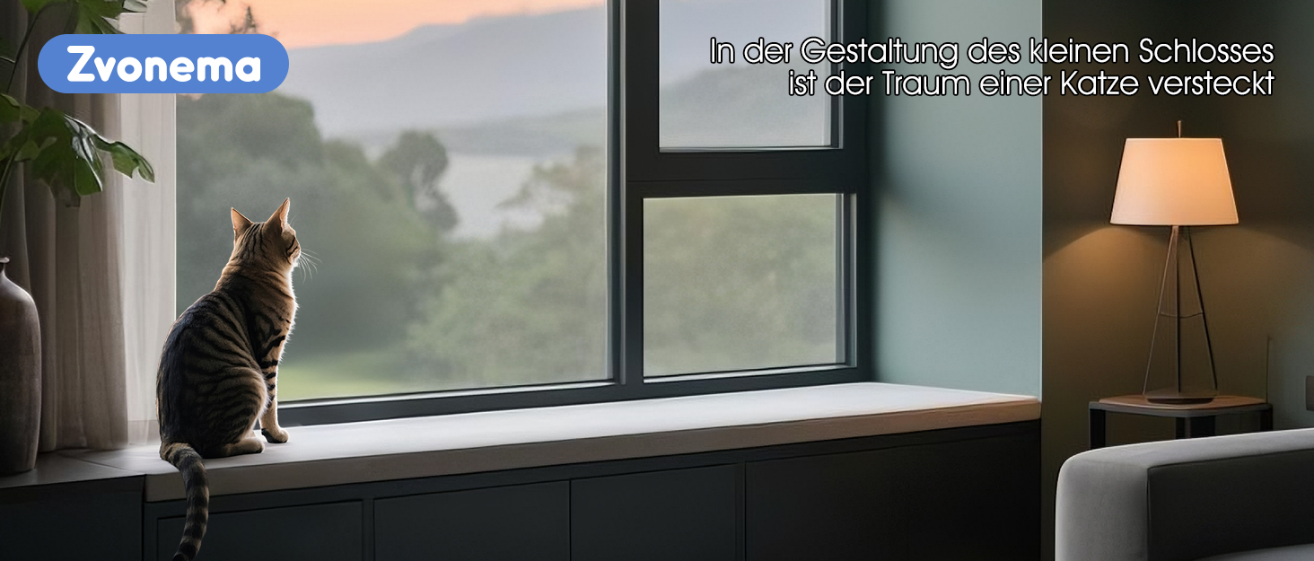 Котів гамак для вікна, лежанка для котів, міцна велика гамак для котів, дерев'яне ліжко для котів на вікно зі знімним товстим чохлом, зручне ліжко для котів на підвіконня, економне місце до 30 кг, чорний