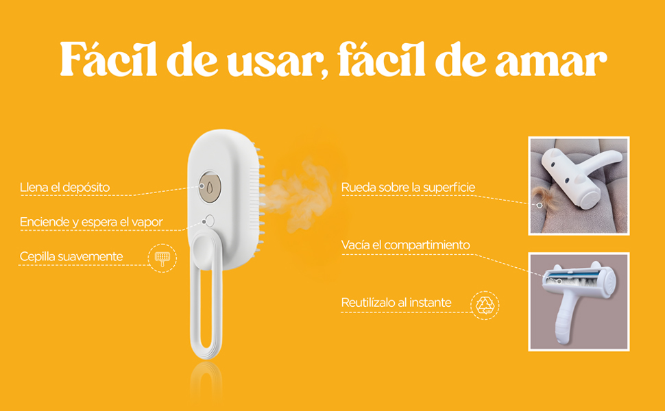 Парова щітка для котів та видалення шерсті: щітка для котів та собак з парою, щітка для видалення шерсті для тварин, парова щітка для тварин, щітка для шерсті, щітка для домашніх тварин