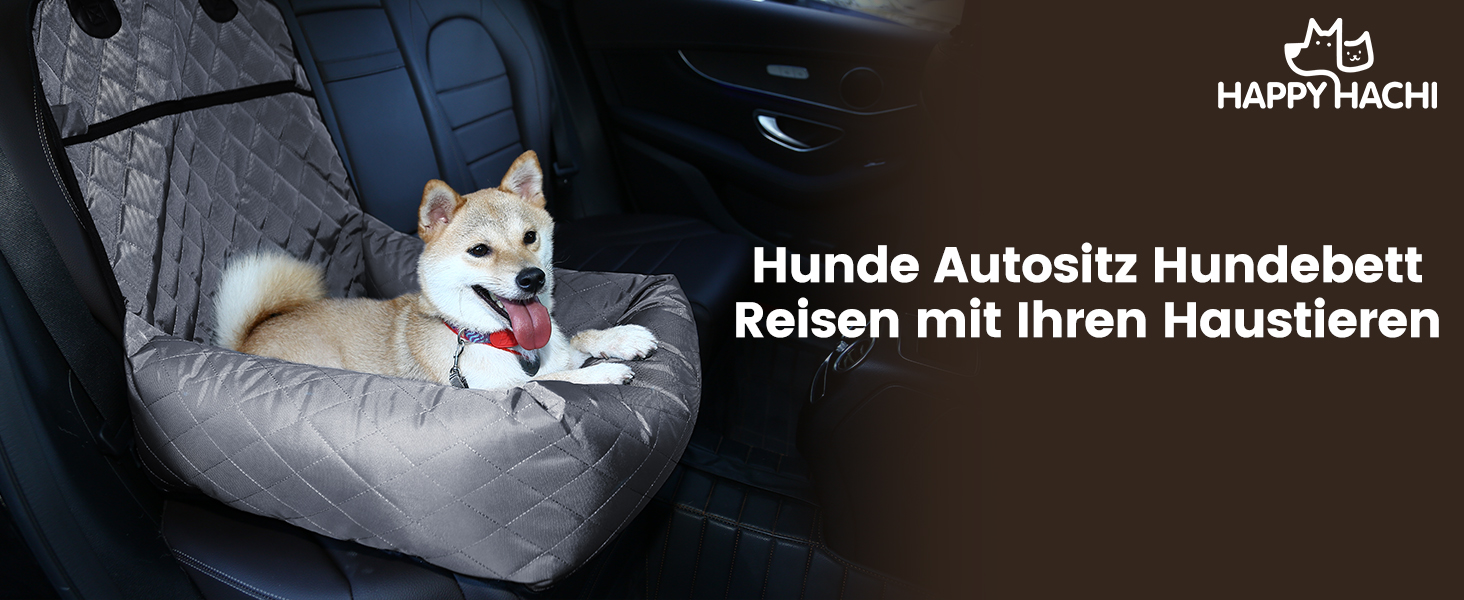 Крісло-підвищення для собак у машину 2 в 1 з підстилкою та ременем безпеки (Сірий, M)