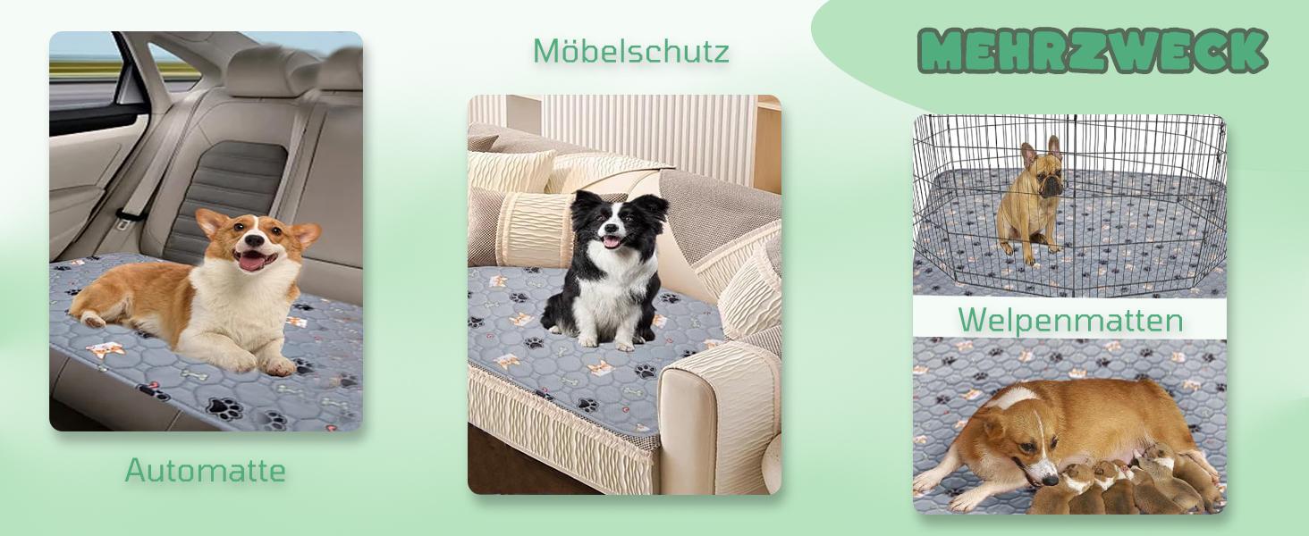 Підкладки для тварин, 2 шт. Зносостійкі килимки для цуценят та собак, швидко поглинаючі пелюшки для собак, котів, морських свинок -- 60x90 см