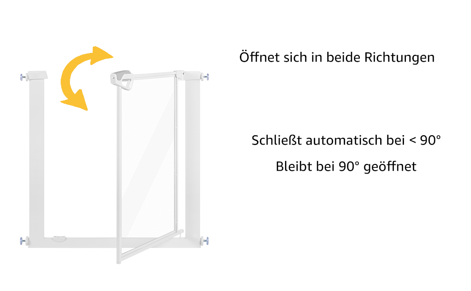 Ворота для собак Unipaws: прозорі, без свердління, ширина 74-109 см, для дверних прорізів та сходів, білий колір