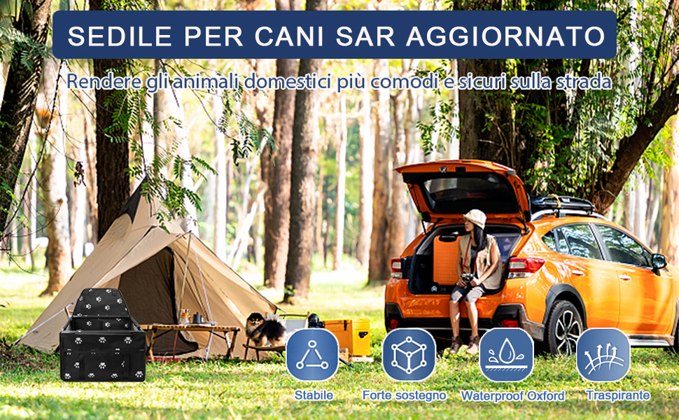 Автомобільний сидіння для собак на переднє сидіння - чорний, з ременями безпеки, водонепроникний, для малих та середніх порід