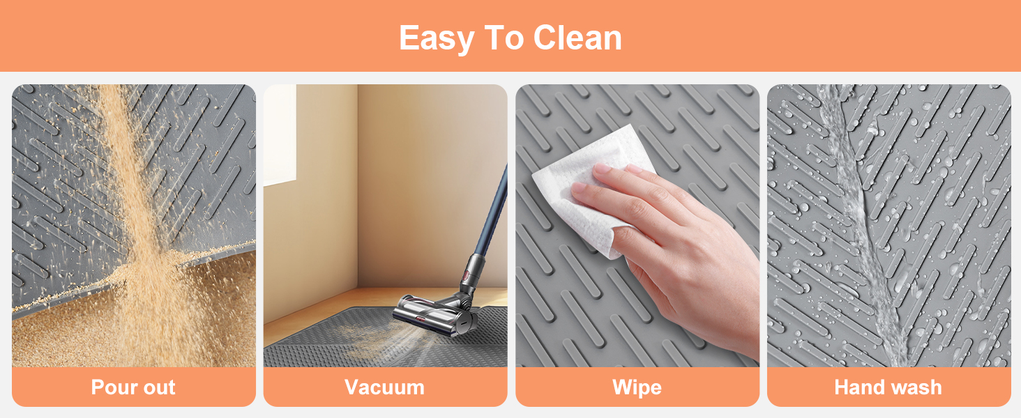 Килимок для котячого туалету Odoland, 2 шт., 71 x 51 см, сірий, силіконовий, вологостійкий