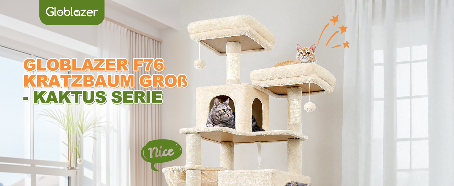 Котячий будиночок Globlazer Kaktus XXL 195 см: будиночок, лежанка, гамак, когтеточка для котів