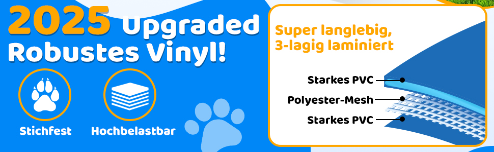 Складний басейн для собак CACSPS, 221 x 30,5 см, дитячий басейн з жорсткого пластику, неслизька ванна для собак на вулиці, задній двір, складний басейн для собак, дітей, домашніх тварин (Актуалізований, блакитний, 120 см)