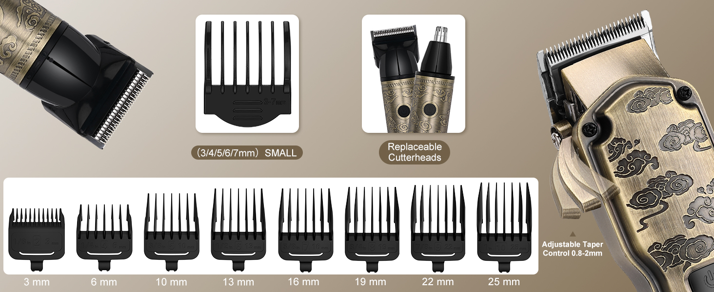 Електрична машинка для стрижки волосся Hatteker Profi: триммер для бороди, тіла та довгого волосся, водонепроникна (Бронза 2)