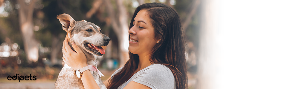 Нашийник для собак Edipets, висувний поводок 5 м, нейлон, 360°, чорний (M)