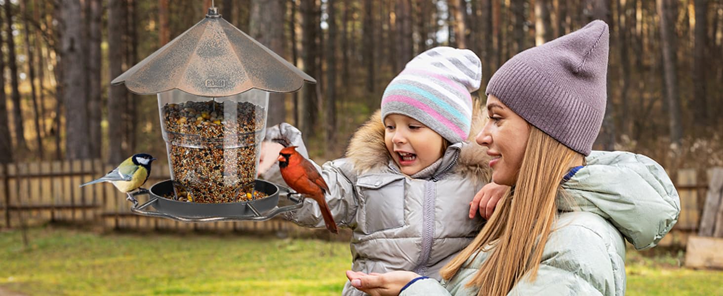 Годівниця для птахів Sanoto, підвісна, складна, вологостійка, для балкона та саду, золота