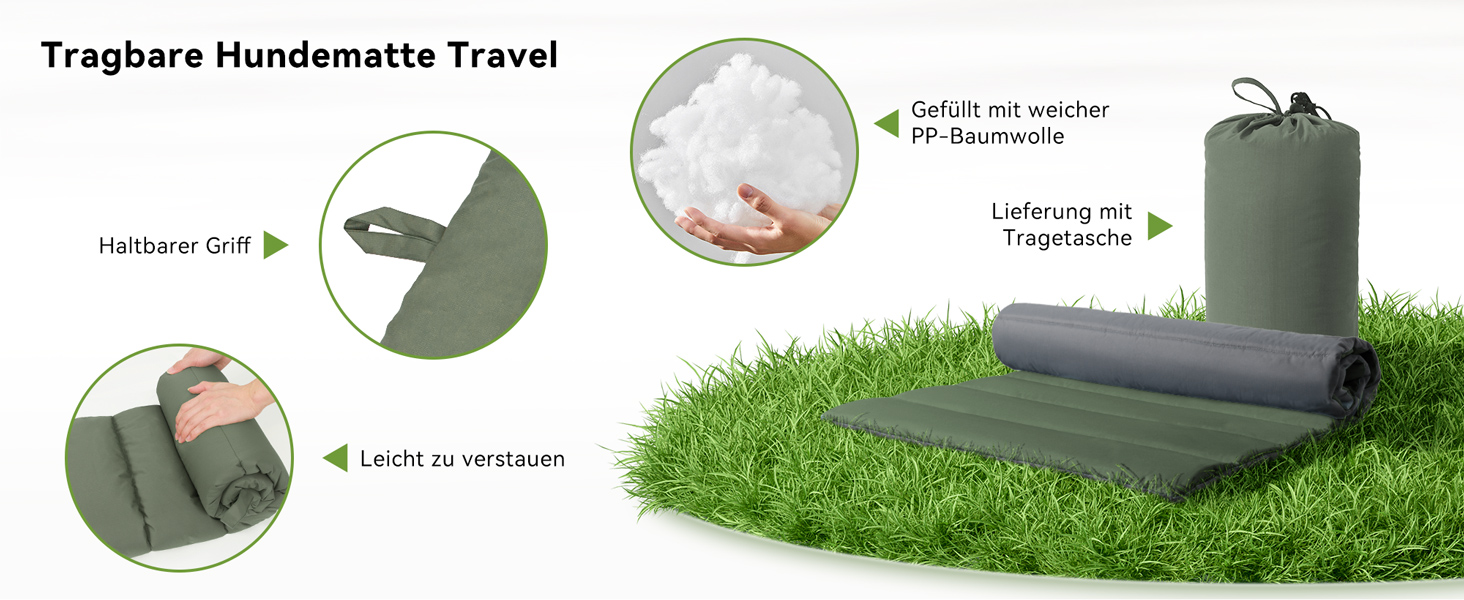 Підстилка для собак WESTERN HOME Outdoor: водовідштовхувальна, портативна, 110x68 см (Оливковий)