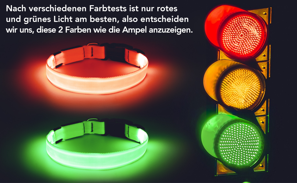 LED-нашийник для собак KOSKILL, перезаряджається через USB, водонепроникний, світлодіодний, регульований, надзвичайно яскравий, для середніх та великих собак (зелений, M)