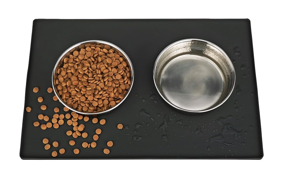 Підкладка під миску для собак та котів Neater Pet Brands, силіконова, чорна (48,3 x 30,5 см)