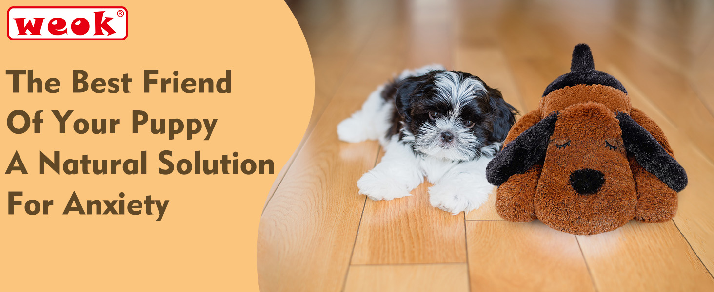 Іграшка-сердечко для собак WEOK - комфортне м'яке ліжко для зняття тривоги, заспокійлива допомога, допомога зі сном, для середніх собак (колір коричневий)