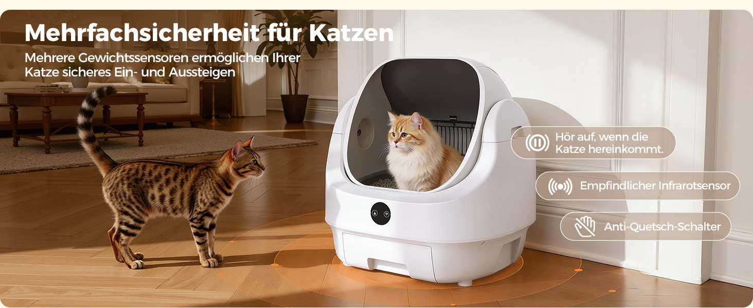 Автоматичний лоток для котів Katzenklo Selbstreinigend з контролем запаху, сенсорами та керуванням через додаток - для великих котів