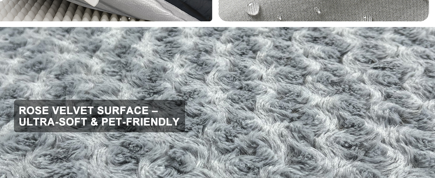 Ортопедичне ліжко для собак 90x65x18 см, сірого кольору - зручне собаче ліжко з бортиками, м'який дизайн з рожевими квітами, знімний та пральний чохол, неслизьке та водонепроникне покриття, підходить для собак середніх розмірів (L 90 x W 60 x H 18 см)