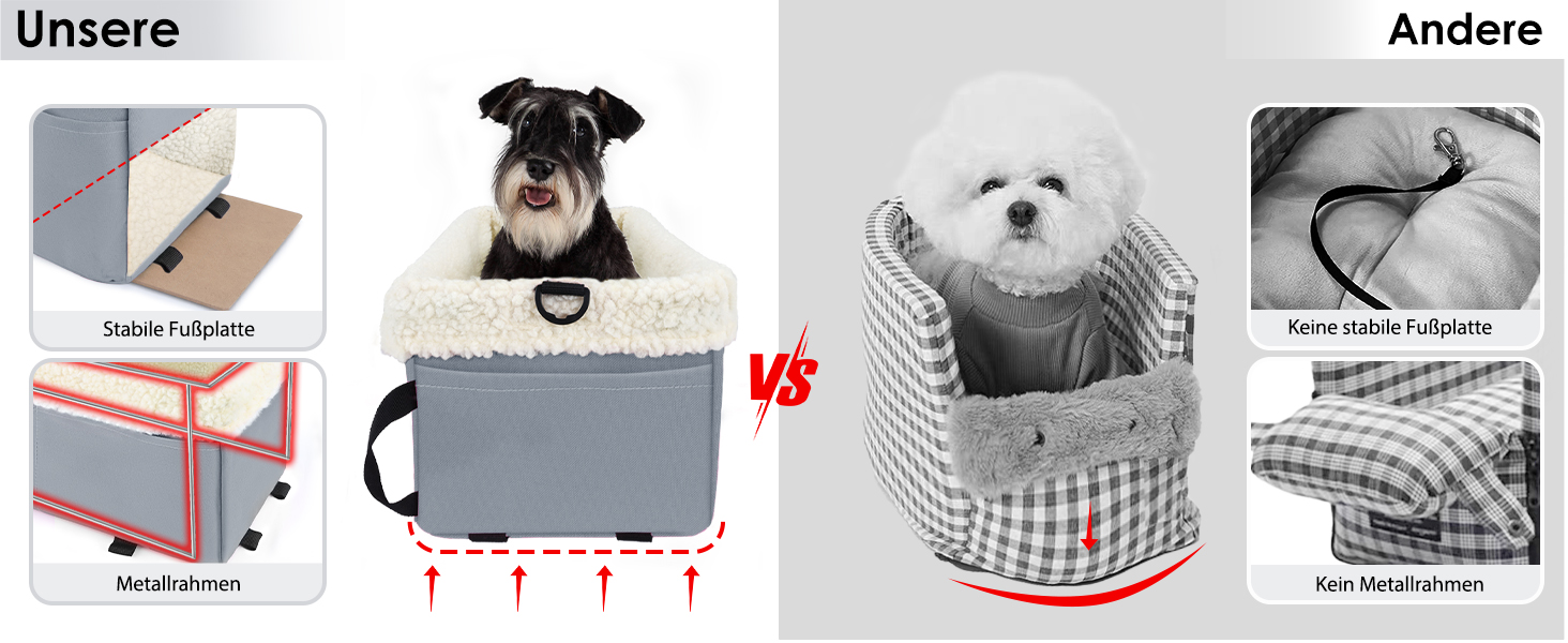 Автокрісло для собак та котів, сіре, до 5.4 кг