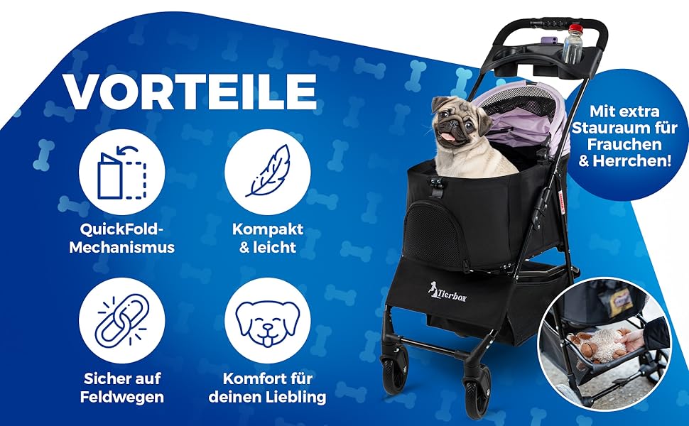Tierbox Будь-куди: візок для собак до 10 кг, складний, для маленьких собак та котів, рожевий