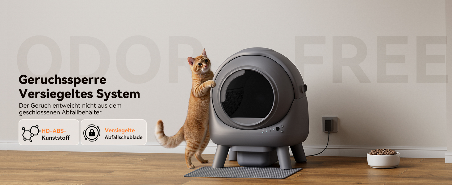 Автоматичний лоток для котів Katzenklo FEELNEEDY 65L з APP-керуванням, сенсорами безпеки та контролем запаху