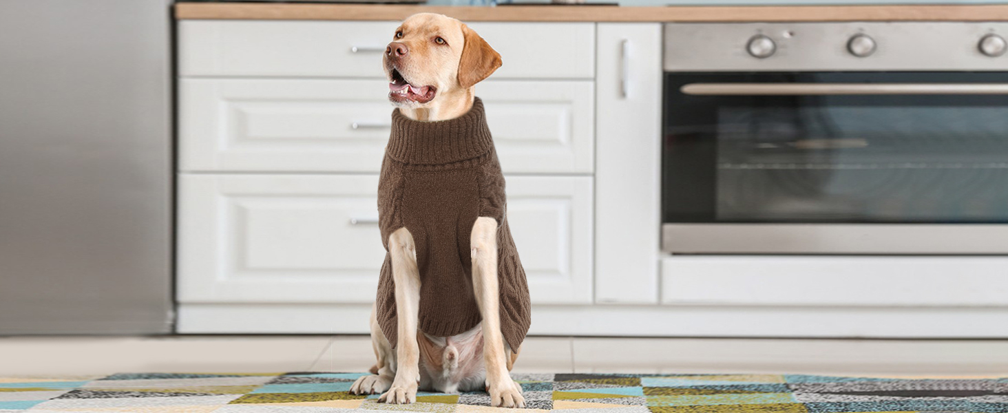 Пуловер для собак, теплий зимовий одяг для собак, куртка, жилет, одяг для цуценят, пуловер для собак, зимовий пуловер для чихуахуа (M, коричневий)