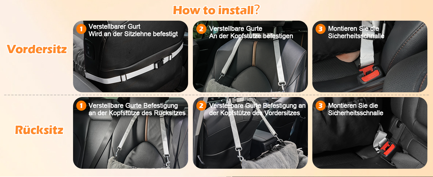 Автомобільний лежак для собак 3-в-1 – переносна лежанка для маленьких собак, з розкладною поверхнею, м'яким матрацом, для переднього та заднього сидіння, чорний