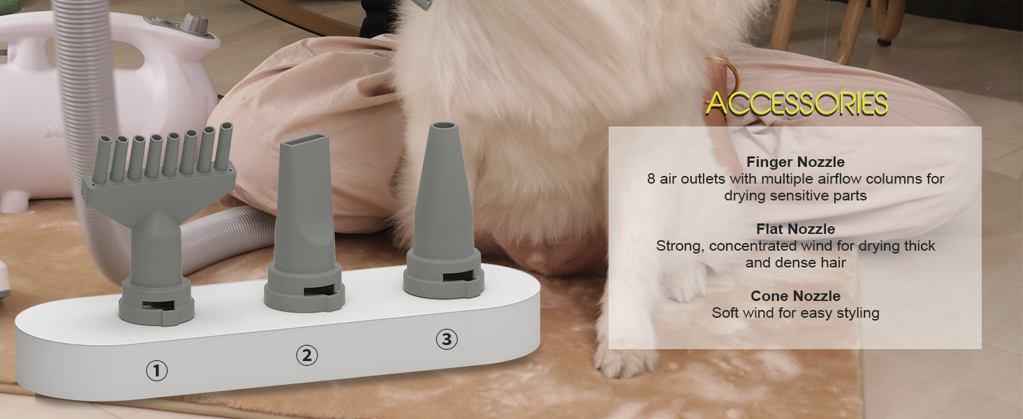 XPOWER Dog Vacuum & Dryer - Фен-пилосос для собак та інших тварин, видалення шерсті, тиха та безпечна догляд, комплект для всіх порід
